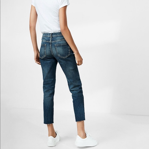 2/$45 | Express High Waisted Cropped Jeans - Picture 3 of 6